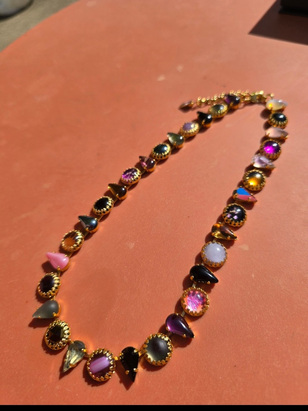 Vesper Obscura Multi-Color Gemstone Gold Necklace - Women Jewelry — image 3 of 5